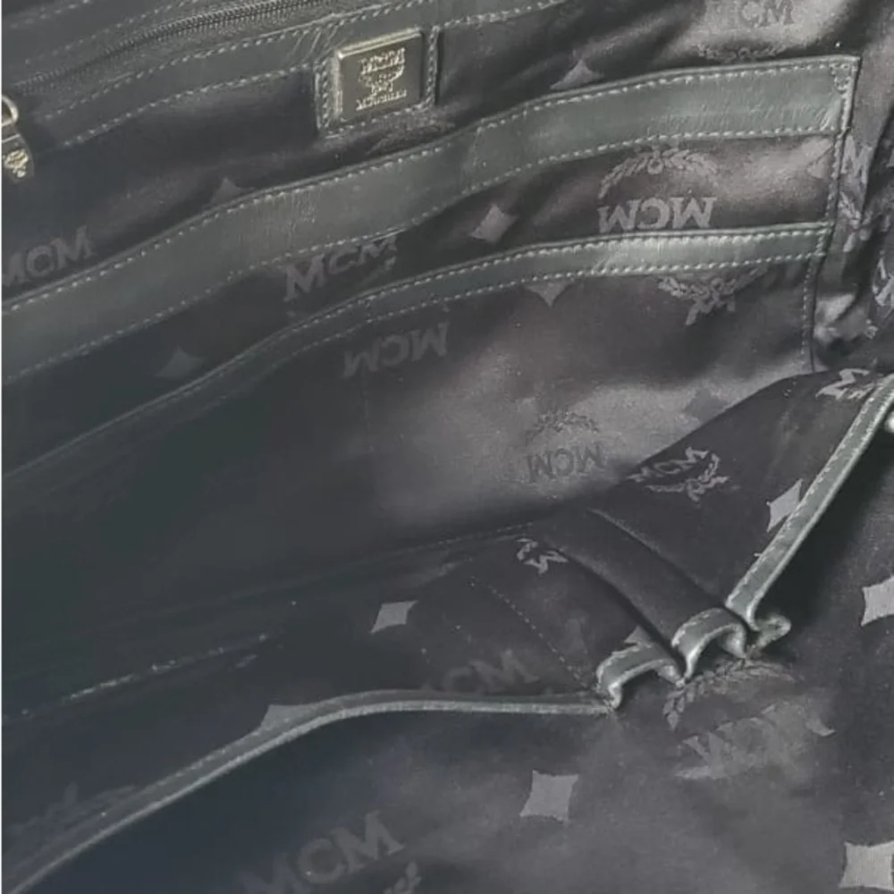 MCM Monogram Black and Gray Briefcase